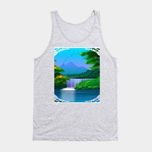 Abstract Landscape With Waterfall Tank Top